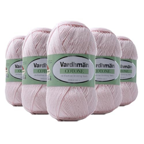 Image of Vardhman Cotone Cotton Acrylic Yarn 6 Ply Fine Weight Yarn | Pack-5
