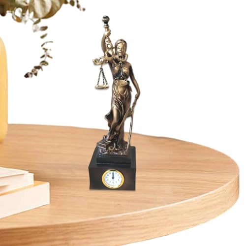 Statue Lady Justice horloge de table en résine, décoration maison et bureau - 2