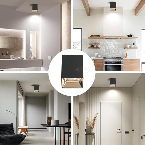 Image of JACKAL 12W LED Natural White Square Surface Ceiling Light | Cylindrical COB Downlight with Aluminium Body | Indoor Spot Light in Rose Gold Finish