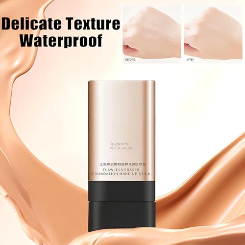 Image of 2 in 1 Korean Luxury Anti-Wrinkle Foundation Stick,Long-Lasting Double Head Foundation Make Up Stick with Brush,Waterproof Concealer & Cream Base Makeup for All Skin Types (Natural, 1 PCS)