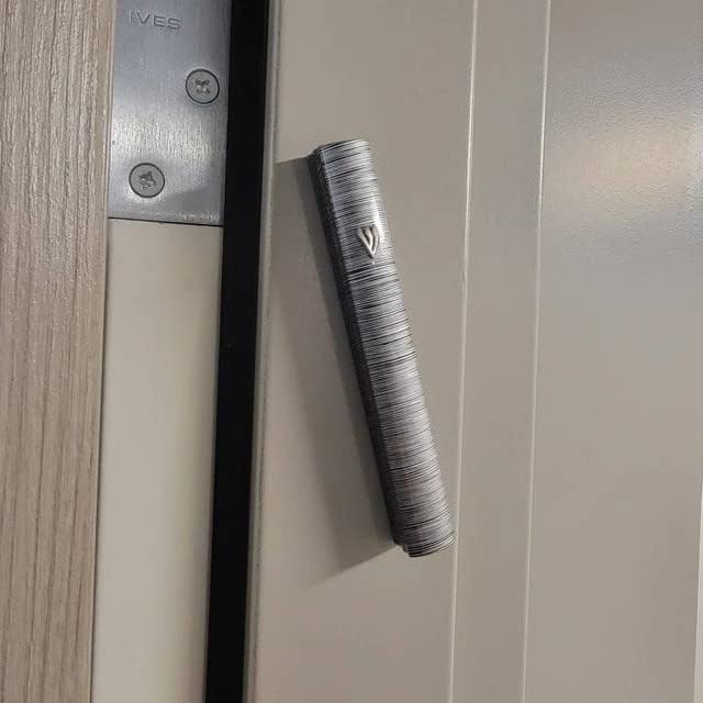 Miniatura 5 de Funda Mezuzah clásica de aluminio negro con rayas grises plateadas, 5 pulgadas