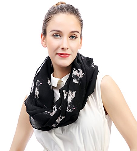 Lina & Lily Pug Dog Print Women's Infinity Scarf Lightweight, Gift for Dog Lover2