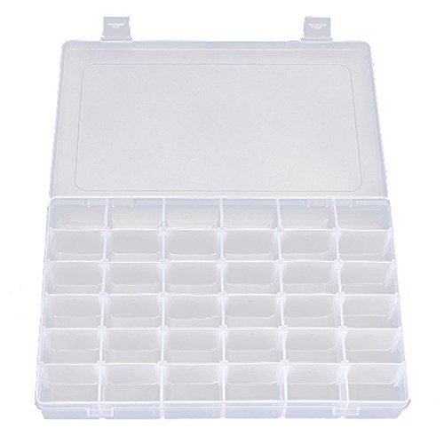 Preisvergleich Produktbild Sohapy Schmuckkästchen aus Hartplastik, mit herausnehmbaren Trennwänden, 36 Fächern, transparent