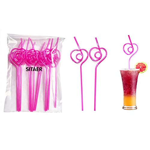 12 Pcs Heart-Shaped Party Straws Drinking Sipping Straws, Novelty Props For Wedding Birthday Party… #TOP17