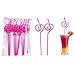 12 PCS Heart-Shaped Party Straws Drinking Sipping Straws, Novelty Props for Wedding Birthday Partyâ€¦