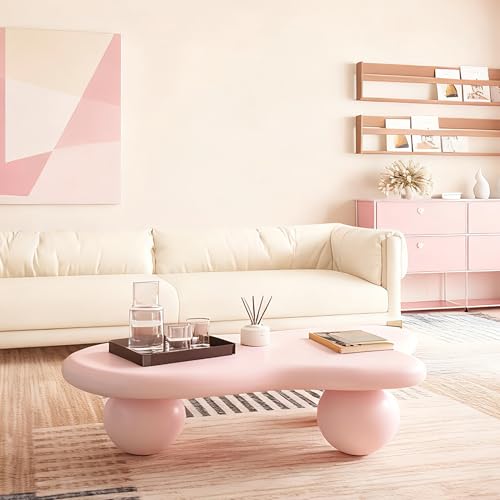 BSYEIO 47.2" Cloud Coffee Table with 3 Ball Legs, Modern