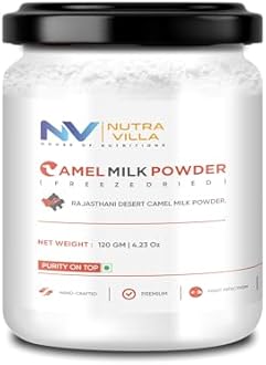 Nutravilla Camel Milk Powder | Gluten Free No Additives No Preservatives | High In Calcium, Iron And Vitamin C | 120 Grams