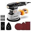 Ponceuse Multifonction 3 en 1 300W: DEKOPRO Ponceuse Triangulaire, Ponceuse Excentrique, Ponceuse Vibratoire, 6 Vitesses avec 9 Feuilles Abrasives Incluses Pour Bois, Métal & Meubles