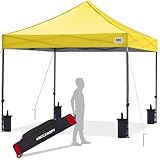 ABCCANOPY Pop up Canopy Tent Commercial Instant Shelter with Wheeled Carry Bag, 10x10 FT Yellow