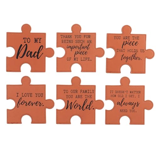 Onebttl Birthday Dad Gifts Puzzle Coaster Set of 6, Gifts for Dad, Gifts for Father Unique, Home Decor for Birthday, Father’s Day, Christmas