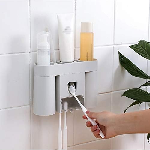 Wall Mounted Toothbrush Holder Automatic Agent Toothpaste Dispenser Wash Set Mouthwash Cup Couple Wall Mounted Dental Appliances