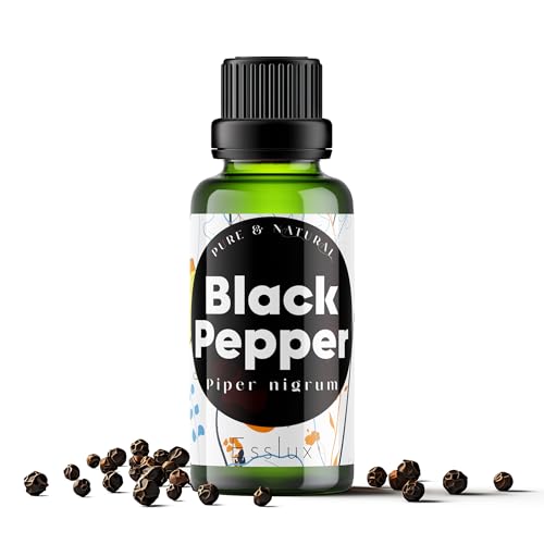 Image of Esslux Black Pepper Essential Oil - 100% Pure Natural Black Pepper Oil for Aromatherapy, Diffuser & Skin | Spicy, Warm Aroma Ideal for Massage & Soap Making - Therapeutic Grade - 30 ML