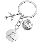 Amosfun Airplane Keychain Pilot Keychain Metal Mini Airplane Alloy Keyring Pendant for Men Women 2.87 X 1.14 Inches