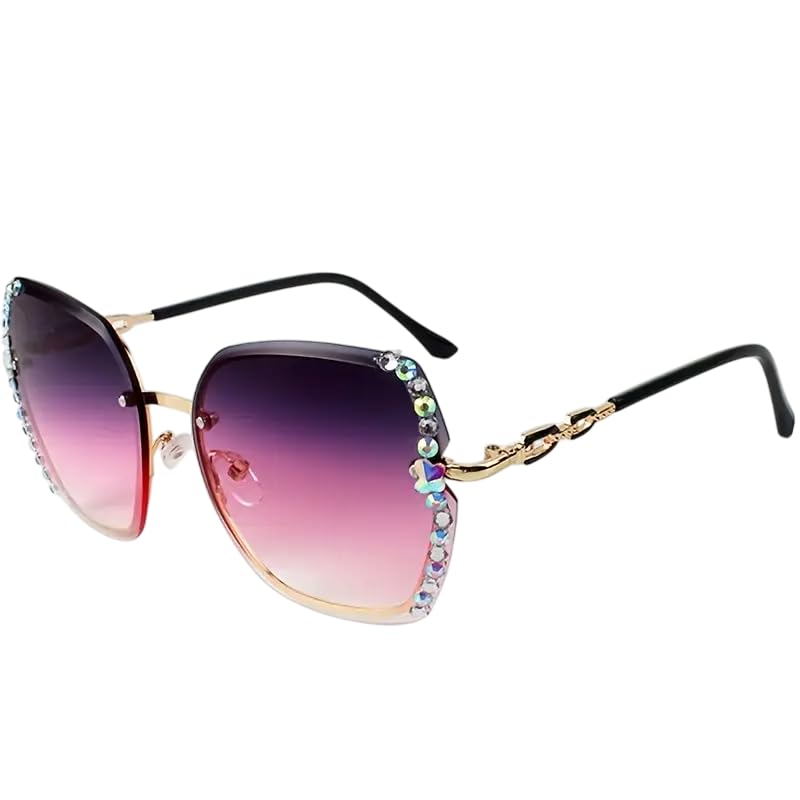 Lunettes tendance pour femme avec monture en métal et strass chic