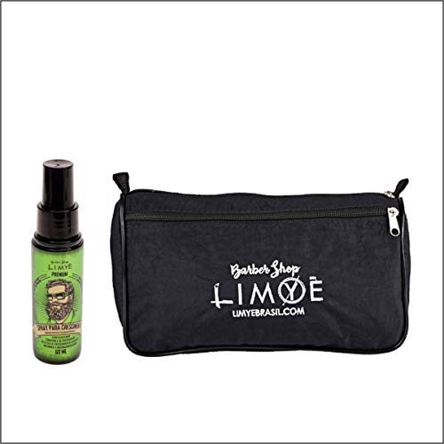 Kit Tonico Capilar Cresce Barba Cabelo Pelo Sobrancelha + Necessaire Organizador Mala Viagem Preta