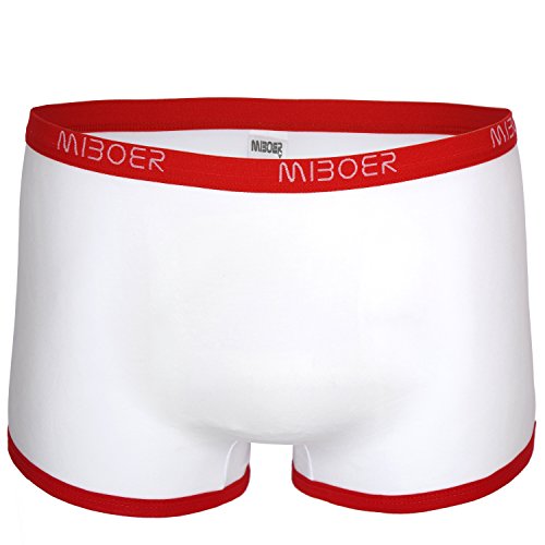 Herren Retroboxer Baumwoll Boxer Brief vorne ohne Naht weiß Größe L/XL