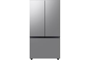 Samsung 24 Cu. Ft. Stainless Bespoke Counter Depth 3-Door French Door Refrigerator:...