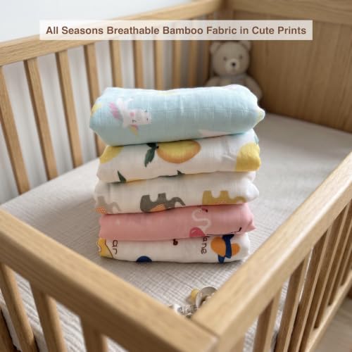 Image of DOTMOM Premium Bamboo 6 Layered Baby Blanket - Hypoallergenic, Antibacterial & Highly Breathable, Super Soft Receiving Wrapper for Newborn Girls & Boys, Baby Essential Bedding - 0 to 3 Years