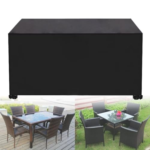 nvdsivee Funda para Muebles de Jardin Impermeable Fundas Protectora Mesa Anti-UV Exterior Rectangular 420D Oxford Cubierta de Conjuntos de Muebles Grande Resistente Al Viento Negro 60x60x60cm