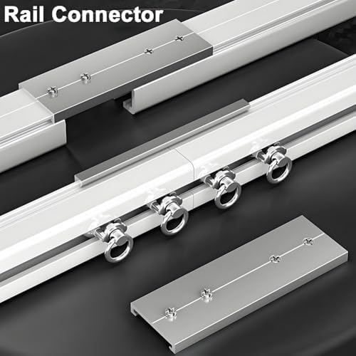 Wall Or Ceiling Mount Curtain Track System, Aluminium Curtain Rod Heavy-Duty Curtain Rails for Living Room Bedroom Room Divider 1.6/3.3/5.6/8.2/9.8/15.7/19.7ft(0.6m(1.97ft))