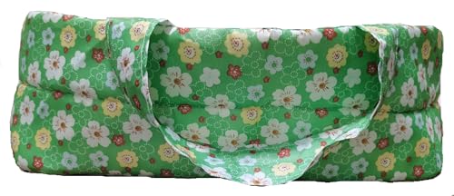 2 Style Baby Dolls Green Floral Toy Bassinet for Newborn Reborn Baby Dolls (12 inch)
