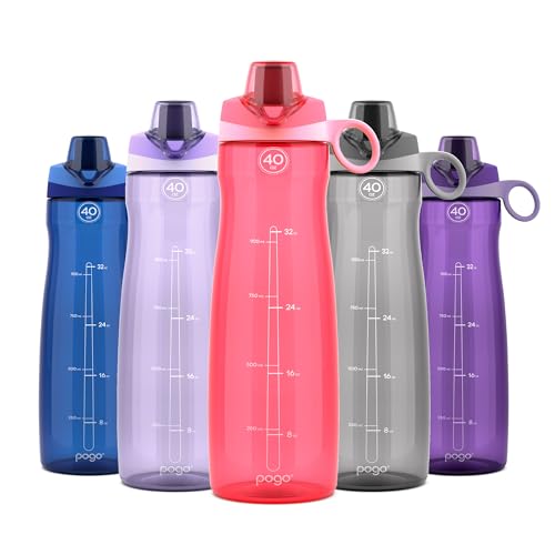 Image of Pogo BPA-Free Plastic Water Bottle with Chug Lid, Pink, 40 oz.
