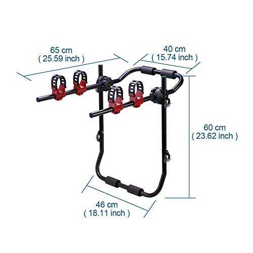 Blueshyhall Bike Carrier Trunk Mount Bike Rack for SUV Car Heavy Duty 2 Bike Carrier Mount