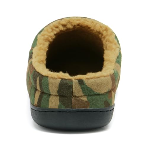 Image of NewDenBer Men's Warm Memory Foam Suede Plush Fleece Lined Slip on Indoor Outdoor Clog House Slippers