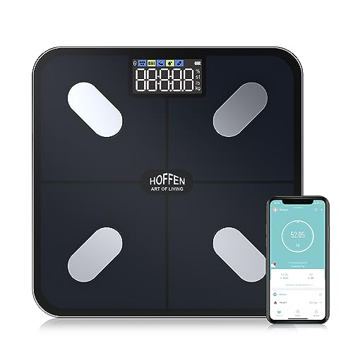 Image of Hoffen (Made in India) Smart Electronic Digital Weight Machine for Body Weight, Fitness Composition Monitor, Fat analyzer Weighing scale With Free Bluetooth APP, 2 Years Warranty HO 36 APP