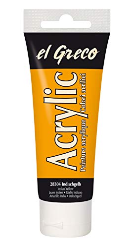 KREUL 28304 - El Greco Acrylic, 75 ml Tube in indischgelb, hochpigmentierte, glänzende Acrylfarbe in Studienqualität, buttrig vermalbar, für pastose Malerei KREUL 28304 - El Greco Acrylic, 75 ml Tube in indischgelb, hochpigmentierte, glänzende Acrylfarbe in Studienqualität, buttrig vermalbar, für pastose Malerei