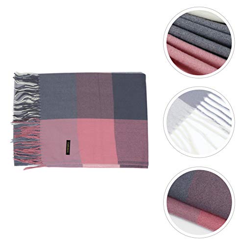 PRETYZOOM Cachecol Feminino Xadrez de Inverno Quente Xadrez Cashmere Sensação Echarpe Borla Grossa L