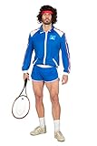 Lieferumfang: Jacke, Hose Wilbers & Wilbers 80er Jahre Tennisstar Retro Trainingsanzug Tennisspieler 80`s Wimbledon McEnroe Trash Herren-Kostüm, Größe:50