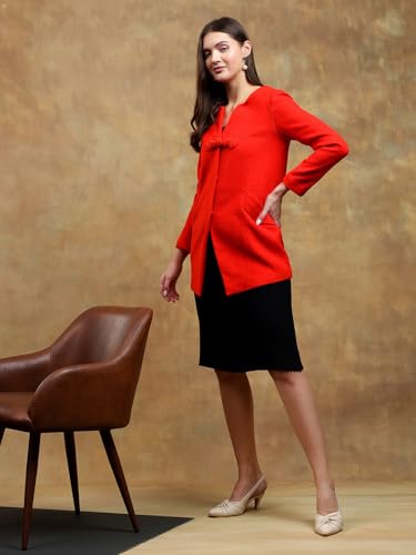 Image of KOTTY Womens Cotton Blend Standard Length Elegant Style Coat - Classic Style with Modern Detailing