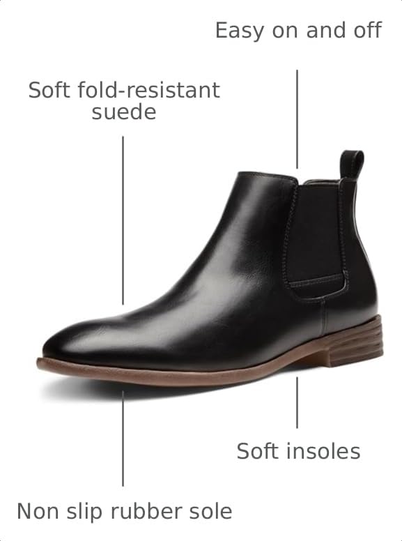 Image of Jousen Men's Chelsea Boots Lightweight Casual Chukka Ankle Boots Classic Elastic Dress Boots For Men