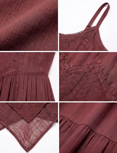 Image of Sakkas Rayon Embroidered Stonewashed Adjustable Spaghetti Straps Long Dress
