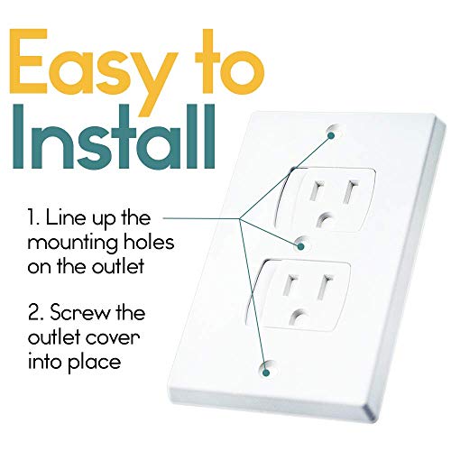 Child Safety Electrical Outlet Covers for Baby Proofing - Best Childproofing Self Closing BPA Free Wall Socket Plate, Better Than Plugs (Set of 6, White) - Thumbnail 4