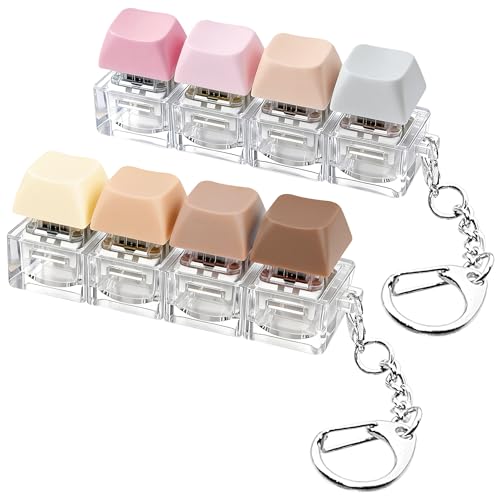 Image of 2 Keyboard Fidget Toys,Keyboard Fidget Keychain 4 in 1 Keyboard Decompression Button Finger Clicker Toys,Button Stress Relief Fidget Gift(Malandy)