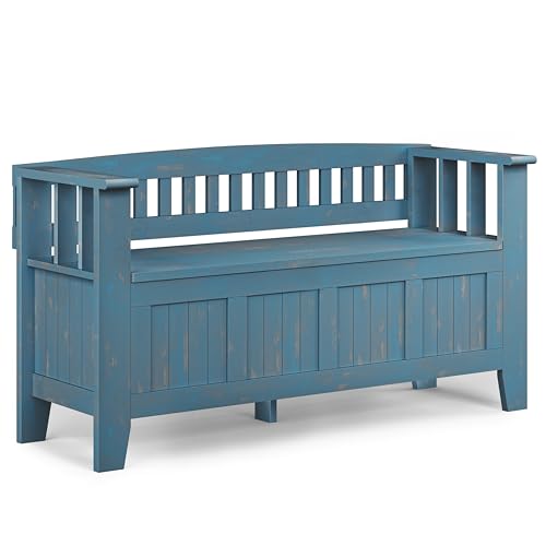 SIMPLIHOME Acadian 48" Solid Wood Storage Bench