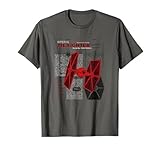 Star Wars Classic Imperial TIE Fighter Red Retro Schematics T-Shirt