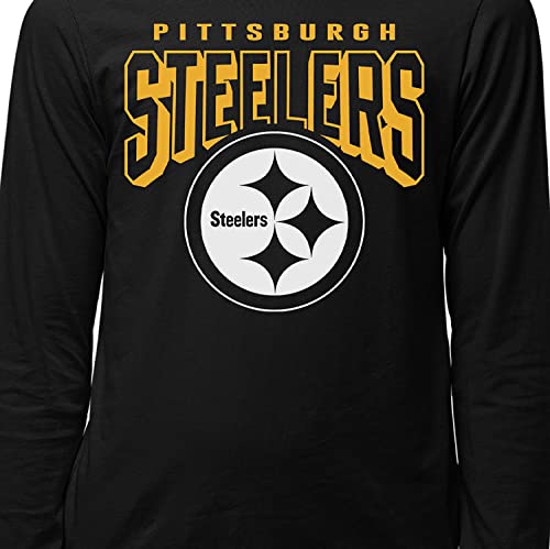 Junk Food Clothing x NFL - Pittsburgh Steelers - Bold Logo - Unisex Adult Long Sleeve T-Shirt for Men and Women - Size X-Large - Image 4