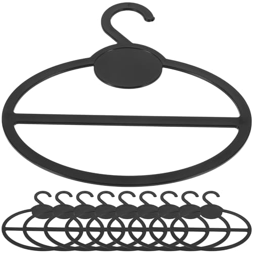 Amosfun Scarf Hangers Pack of 10 Wardrobe Hangers Ring Plastic Belt Hanger Towel Hooks Non-Slip Tie Rings Holder Organiser Hanger for Scarves Veil Ties