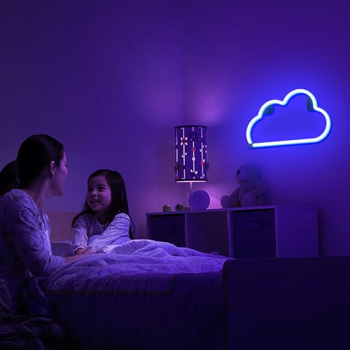 Image of Lumoonosity Cloud Neon Sign, USB Powered Blue Cloud Neon Light with On /Off Switch, Cloud Led Sign for Wall Decor, Aesthetic Hanging Neon Signs, Neon Lights for Bedroom, Living Room, Gaming Room Setup