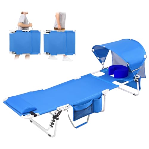 Tanning Chair with Sun Canopy