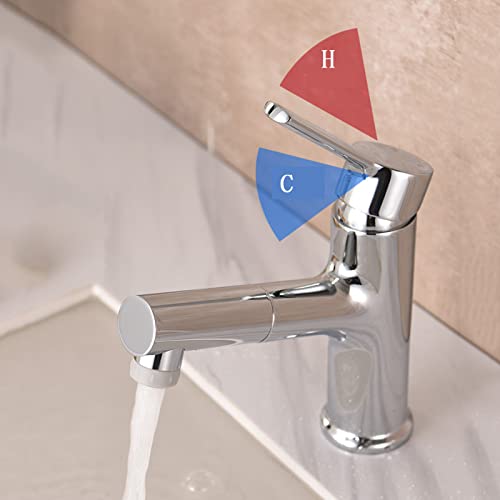 Grifo de baño con ducha extraíble para lavado cómodo en lavabo de oro cepillado 5