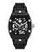 Philipp Plein The $keleton Collection Luxury Mens Watch Timepiece with a Black Strap Featuring a Black Case and Black Dial