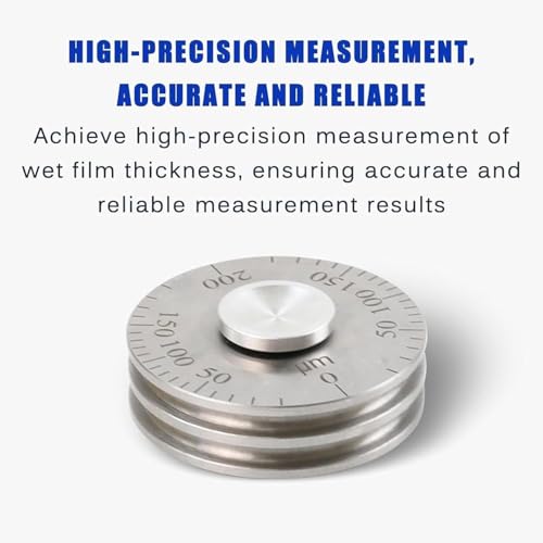 Calibrador de Rueda para Medición de Espesor de Película Húmeda, Medidor de Espesor con Caja de Almacenamiento, Rango 0-500μm miniatura 6