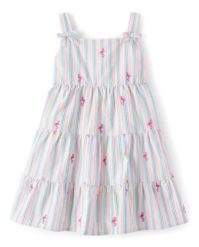 Gymboree,Girls,and Toddler Sleeveless Dresses,7,Striped Flamingos
