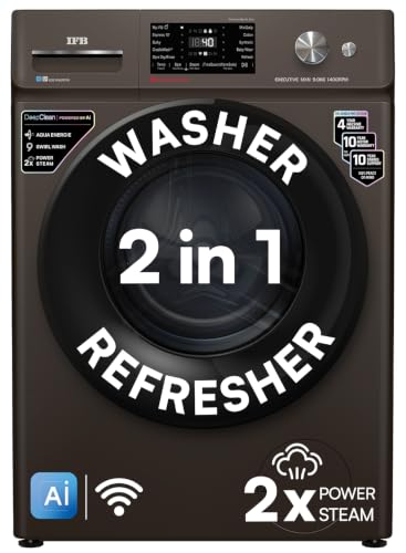 IFB 9 Kg 5 Star, DeepClean® Technology, AI Powered, WiFi, Fully Automatic Front Load Washing Machine (EXECUTIVE MXN 9014K CMS, PowerSteam®, 9 Swirl, Steam Refresh, Inbuilt Heater, Eco Inverter, Mocha)