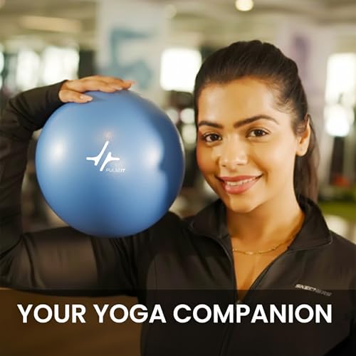 Image of PulseITOrbit Yoga Ball 25cm for Exercise, Balance & Core Strength | Anti-Burst Mini Pilates Ball for Home Workout, Yoga, Stability Training & Physical Therapy | Inflatable Soft Gym Ball (Blue)