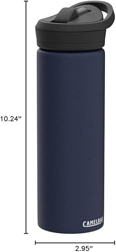 Miniatura 9 de CamelBak eddy+ - Botella de agua con pajilla, 25 onzas, acero inoxidable aislado, azul marino